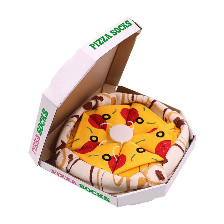 Pizza Mid-Tube Cotton Socks | Creative Christmas Gift Box for Couples, Men & Women