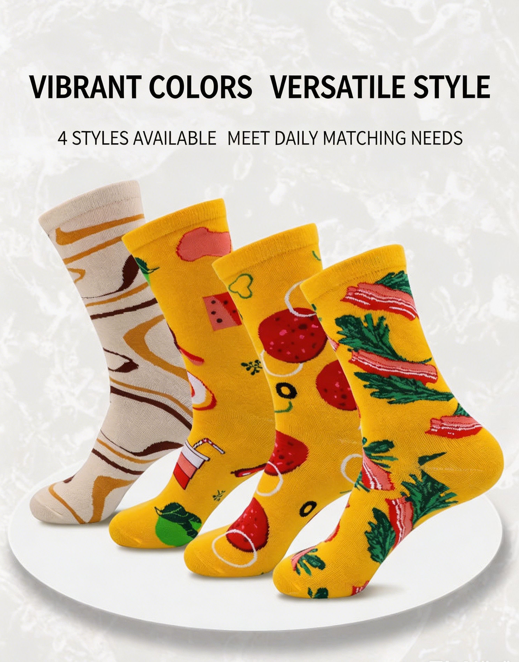 Pizza Mid-Tube Cotton Socks | Creative Christmas Gift Box for Couples, Men & Women