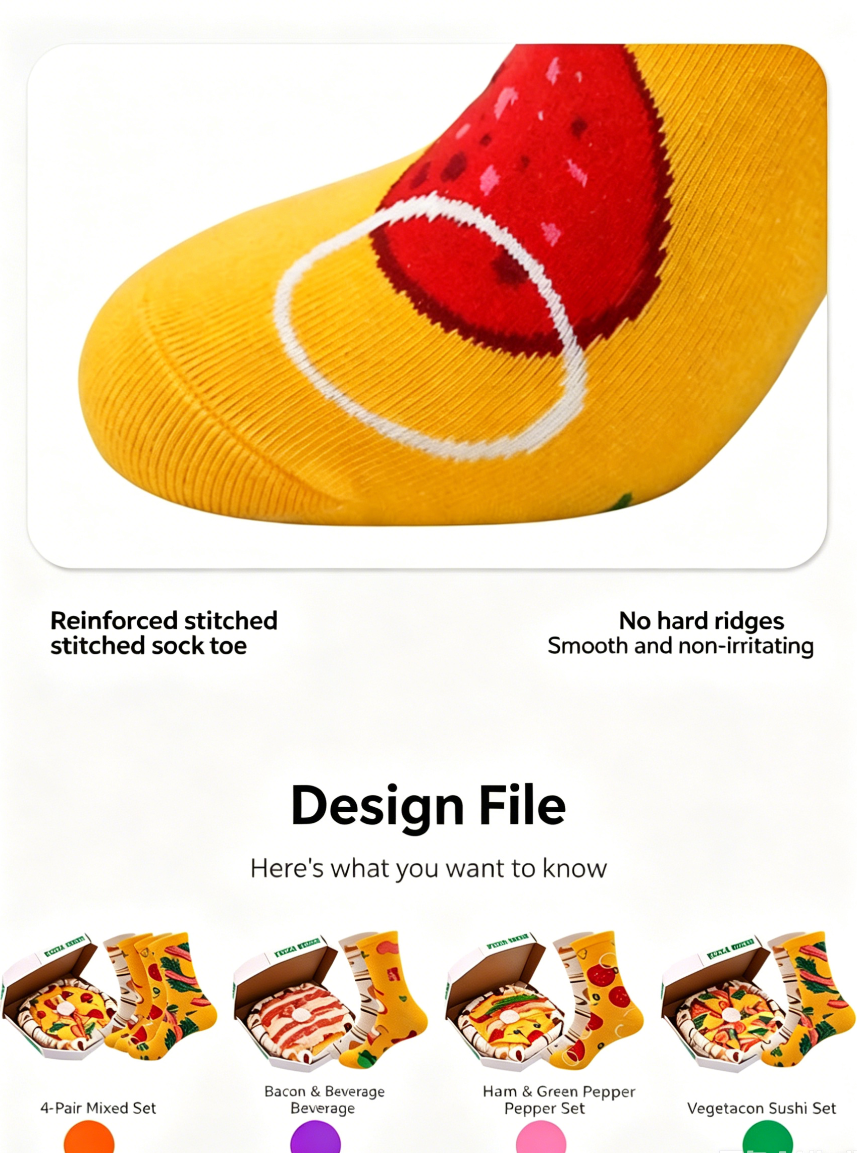 Pizza Mid-Tube Cotton Socks | Creative Christmas Gift Box for Couples, Men & Women