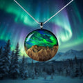 Canadian Northern Lights Resin Pendant Necklace