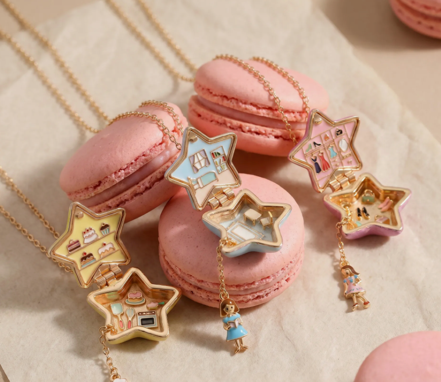 Celestial Star Openable Locket Necklace | Gold-Plated Dainty Pendant Jewelry