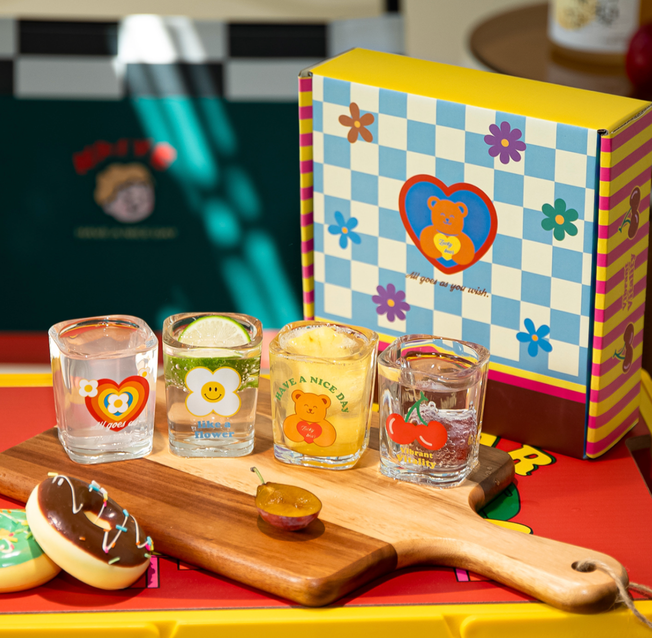 Cute 70ml Glass Shot Glass & Soju Cup Set