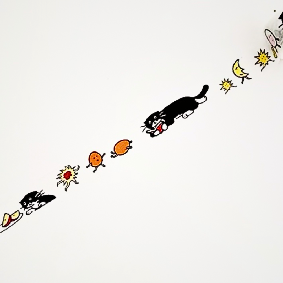 Daily Cat Washi Tape | Minimalist Journal Stickers 5M
