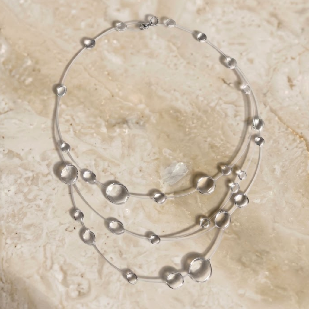 Dew Drop Choker | Floating Water Drop Invisible Necklace & UV Resin Bridal Jewelry