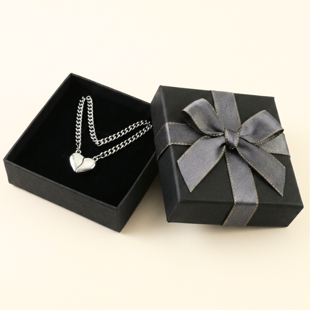 Magnetic Heart Couple Bracelets in Stainless Steel - Matching His and Hers Jewelry