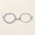 Magnetic Heart Couple Bracelets in Stainless Steel - Matching His and Hers Jewelry