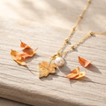 Maple Leaf Pearl Pendant Luck Necklace