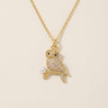Moonlit Wisdom Owl Opal Necklace | 18K Gold Plated Jewelry