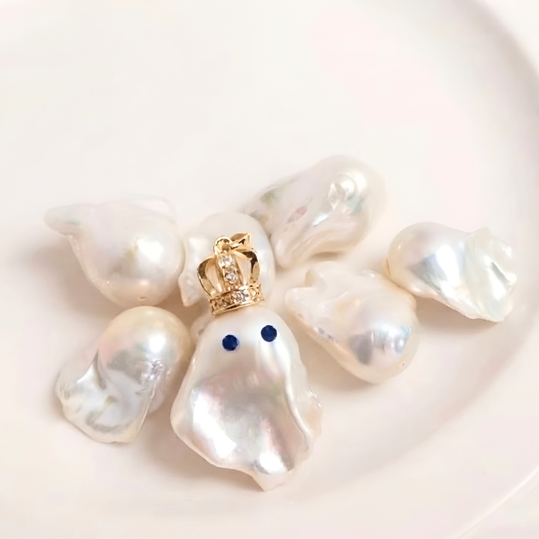 Pearl Ghost Necklace, 18K Gold Filled Halloween Jewelry, Spooky Season Gift, Dainty Ghost Pendant, Spooky Gift