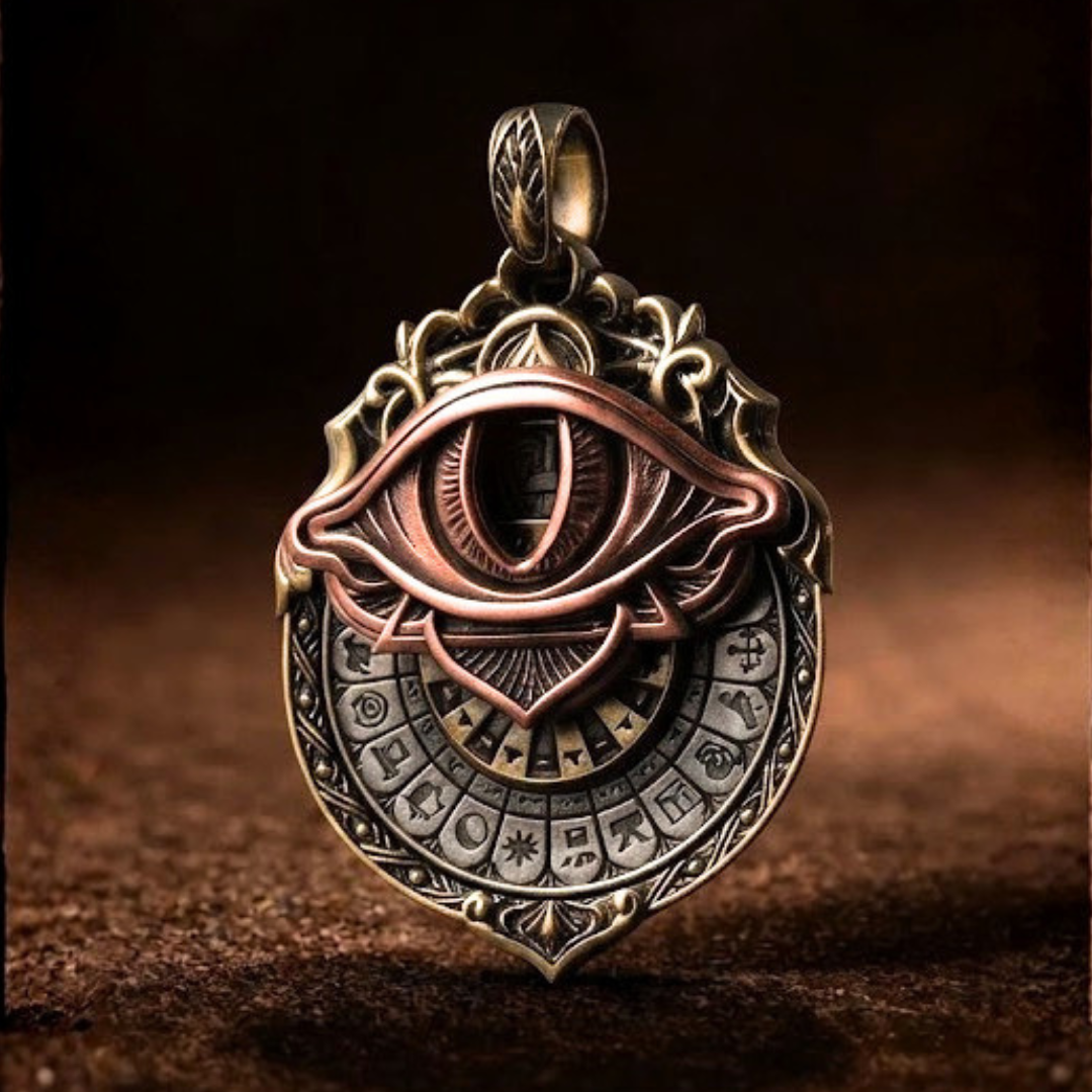 Tarot Vision Pendant | All-Seeing Eye Rotating Tarot Spinner Necklace & Spiritual Gift