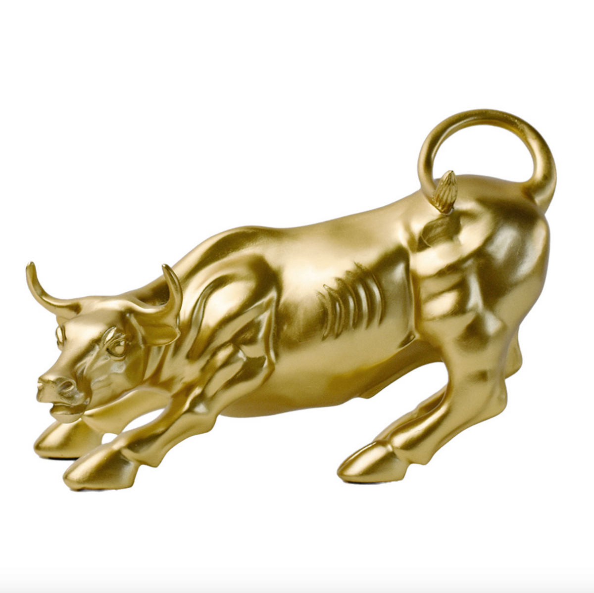 Wall Street Brass Bull Figurine & Feng Shui Wealth Statue