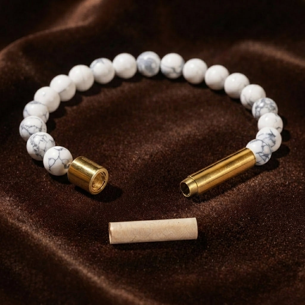 Wishbeads Intention Bracelet - Natural White Turquoise