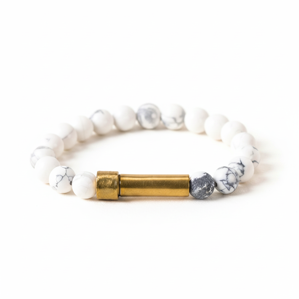 Wishbeads Intention Bracelet - Natural White Turquoise