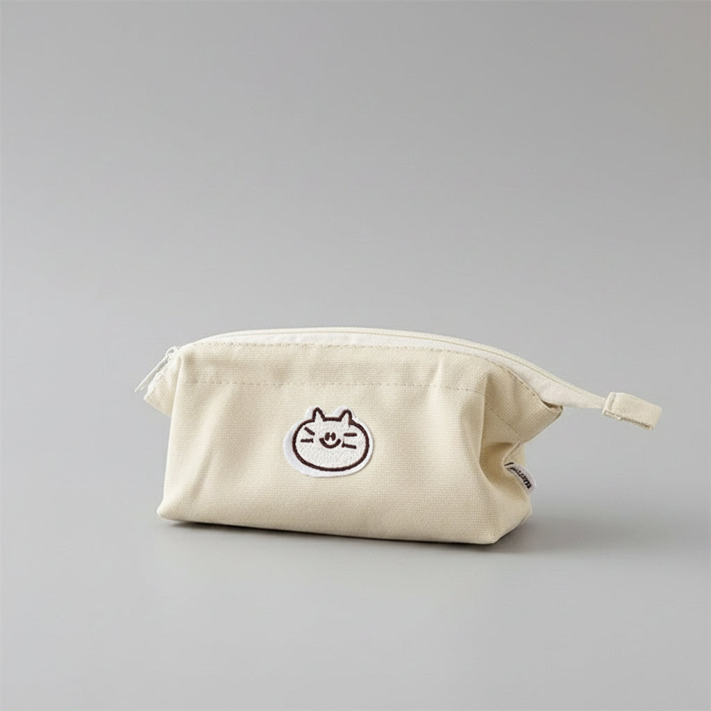 Tiramisu Cute Cat Canvas Pencil Pouch