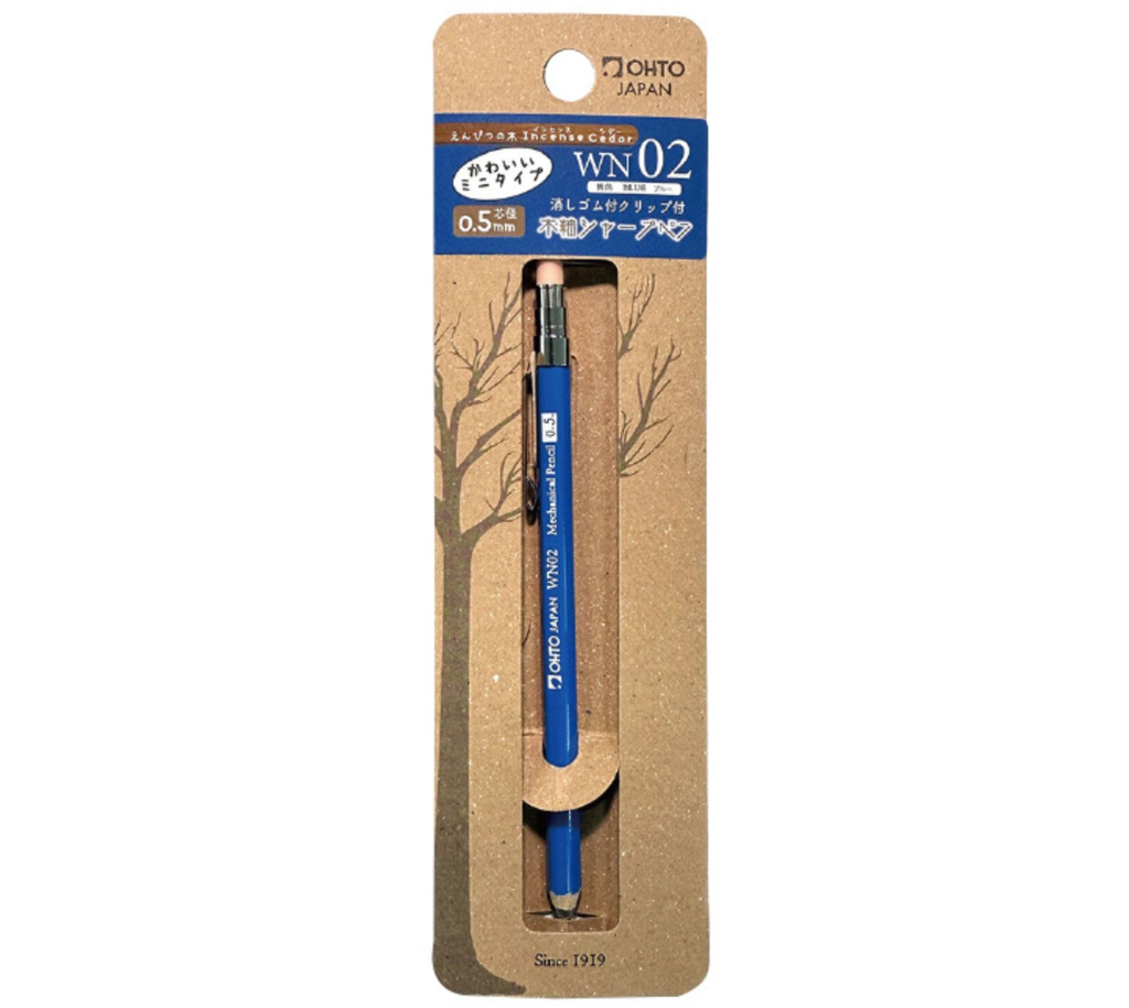 OHTO Blue Wooden Mechanical Pencil | 0.5 mm Japanese Mechanical Pencil