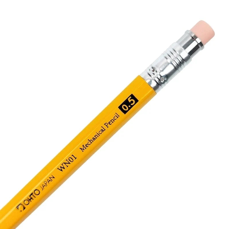 OHTO Yellow Wooden Mechanical Pencil | 0.5 mm Japanese Mechanical Pencil