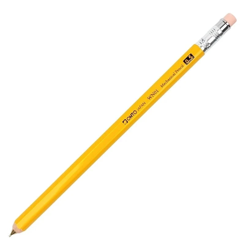OHTO Yellow Wooden Mechanical Pencil | 0.5 mm Japanese Mechanical Pencil