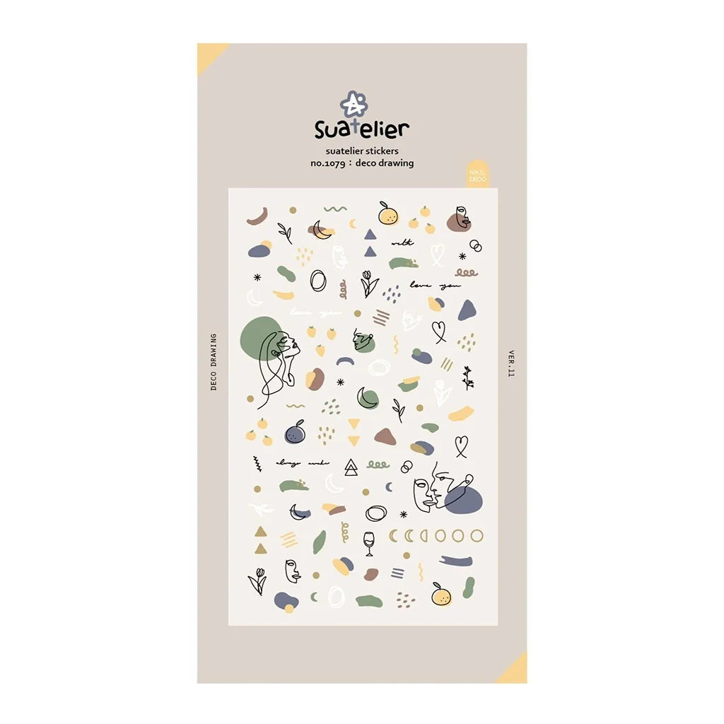 Suatelier Deco Drawing Sticker | Korean Nail & Journal Art
