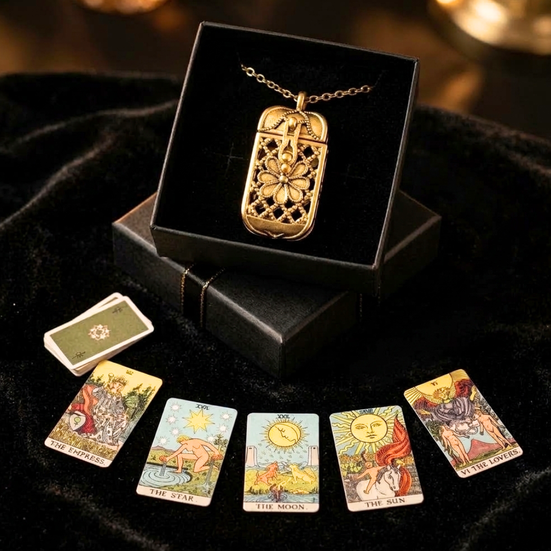 Tiny Tarot Deck Necklace | Miniature Major Arcana Pendant Jewelry