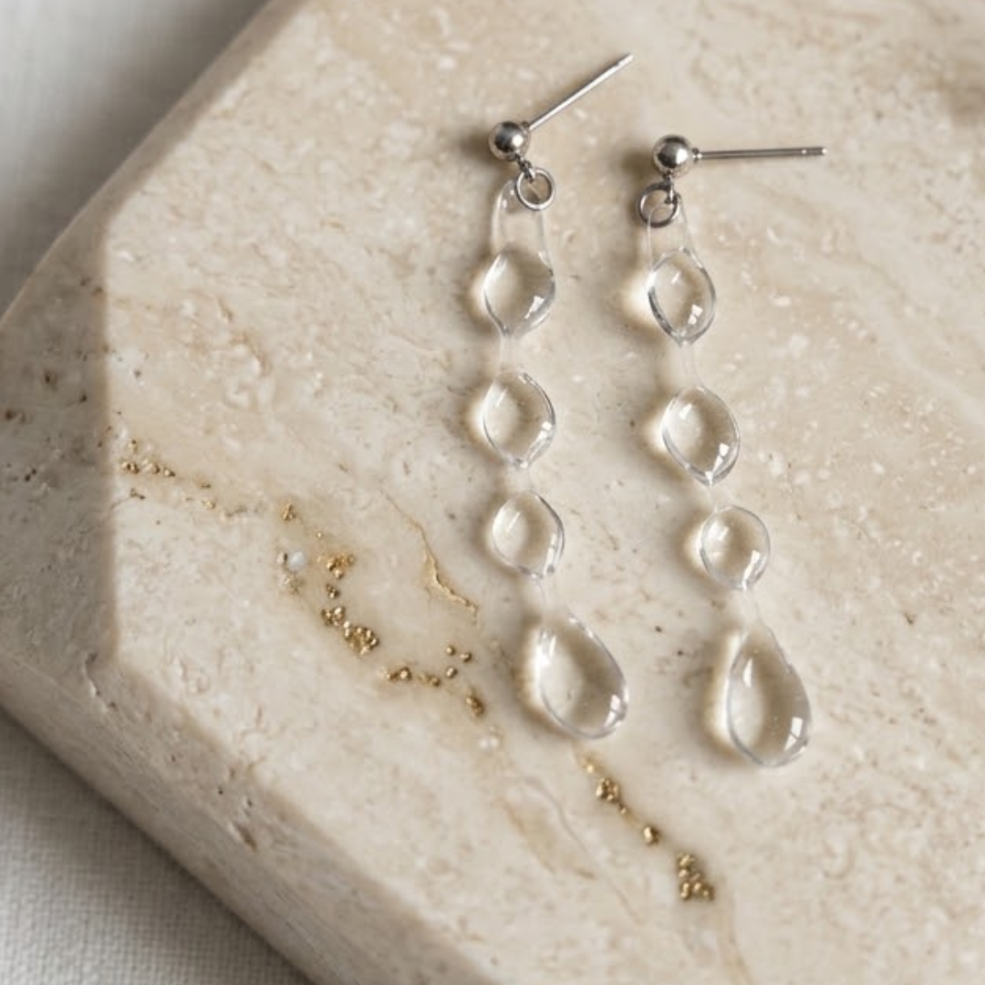 Dew Drop Choker | Floating Water Drop Invisible Necklace & UV Resin Bridal Jewelry